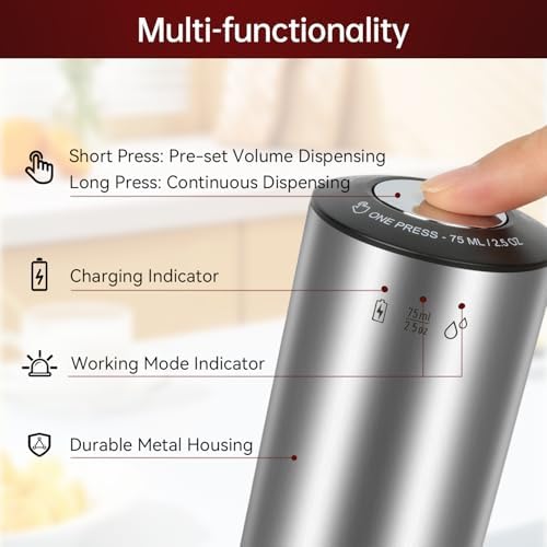 AIKARO - Electric Wine Aerator Pourer Rechargeable Automatic Electronic Decanter with Base, Auto-stop