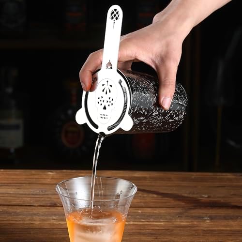 Unbreakable Cocktail Mixing Glass,Stirring Tin, Bar Mixing Pitcher with Spirit Pattern, 17-ounce / 500ml (Spirit Gunmetal Black)