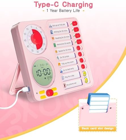 Herloreen Visual Timer for ADHD, Chore Chart & Task Planner for Kids,Adults