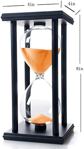 60 Minutes Hourglass, Wood Sand Timer, Orange