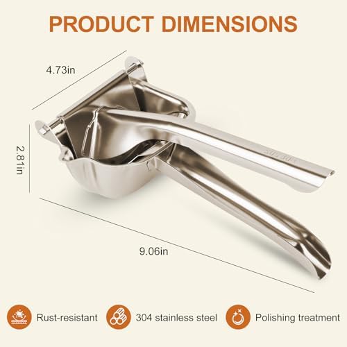 304 Stainless Steel Lemon Squeezer,Manual Citrus Juicer Hand Press
