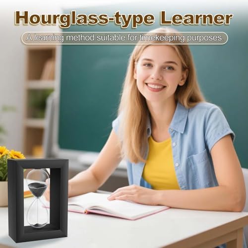 Hourglass 30 Minute Sand Timer, Wooden Black Half Hour Glass with Sand, Large Sand Clock Watch, Vintage Reloj de Arena 30 Minutos, Modern Sandglass for Home, Desk, Office, Decor