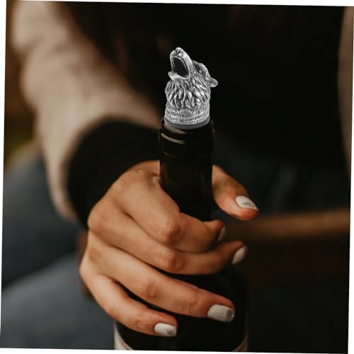Wolf Head Wine Pourer Wine Bottle Topper Wine Bottle Pourer Bottle Pourers Liquors Spouts for Bottles Wine Bottle Sealing Plug Whiskey Pourer Spouts Cork Beer Oil Pourer Alloy