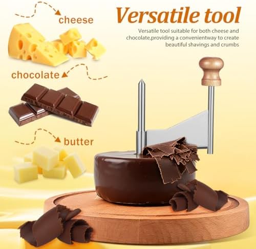 SEWACC Cheese Curler Wheel, Stainless Steel Handheld Cheese Cutter Shaver to Create Rose-shaped Cuts, for Home, Restaurants, Cafes And Dessert Shops (slicer Only)
