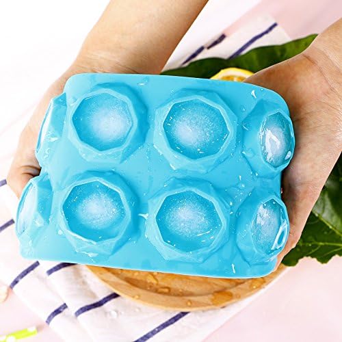 Webake 2 Pack Ice Cube Trays Diamond Shape 8 Cavity Reusable Silicone Ice Cube Mold, Crayons Wax Resin Chocolate Candy Molds