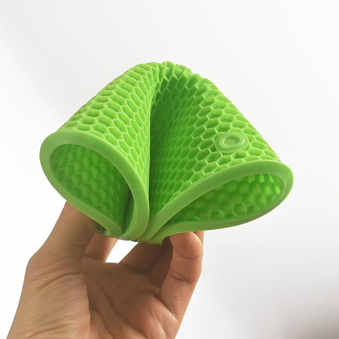 homEdge Silicone Trivets Mat, 6 Packs Multipurpose Non Slip Heat Resistant Pot Holder-Green