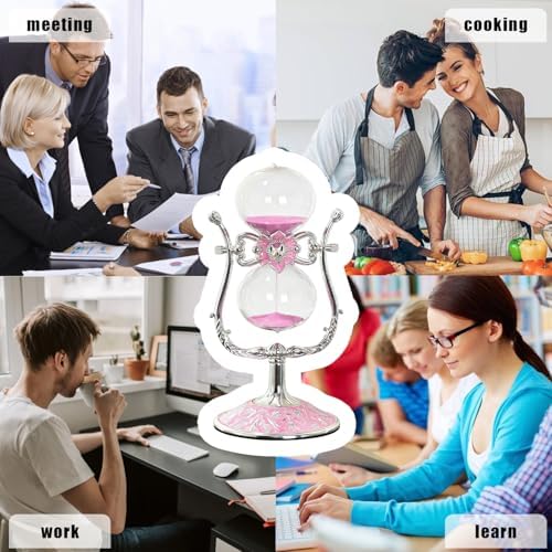 Sand Timer 30 Minutes,Hour Glass,Metal Vintage Hourglass,Hourglass Decor,for Home Decoration Office Desk Wedding Party Decor Kitchen Timer (U-Shaped, 30 Min)