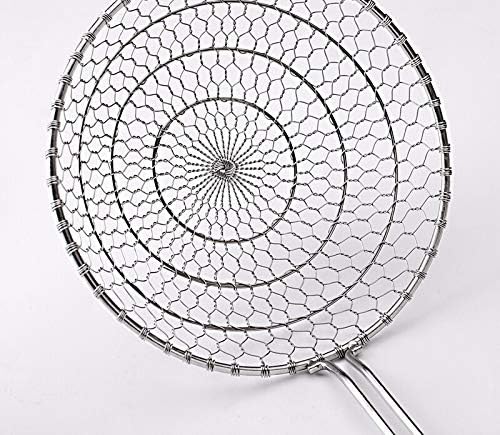 Stainless Steel Spider Strainer Skimmer Ladle for Cooking and Frying, 13.7 Inch length Skimmer Strainer