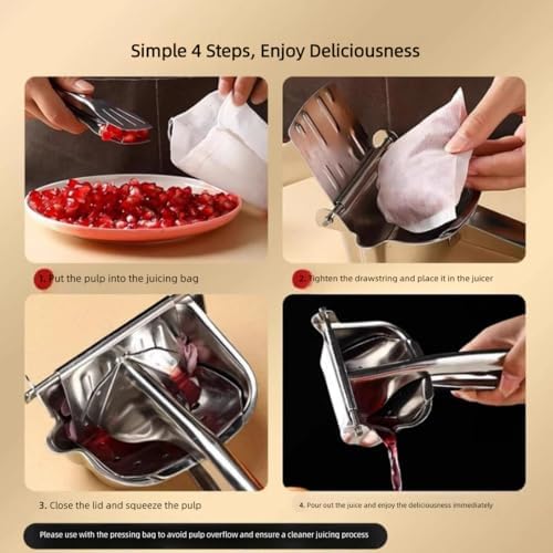 Quaestornest Thicken hand juicer citrus press squeezer, Thicken Aluminum Alloy Handheld Citrus Press for Fresh Fruit Juice, Stainless Steel Hand Held Juicer for Lemon, Orange & More (Stainless steel1)