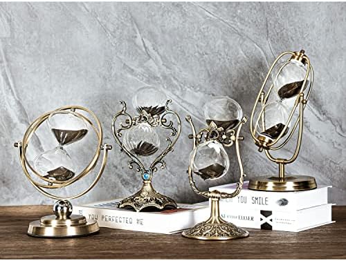 SAMLONG Large Hourglass Timer 60 Minute, Bronze Metal Sand Timer, Black