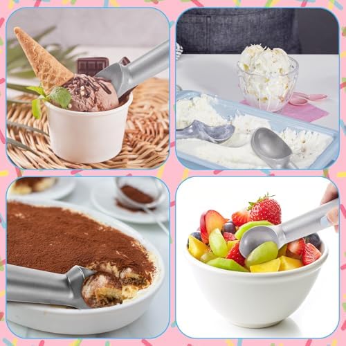 Gejoy 16 Pcs Ice Cream Scoop Set, Ice Cream Scoops 7 Inch, Silver