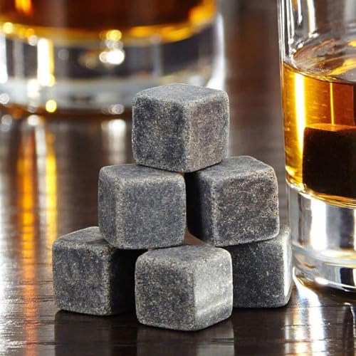 Oakmont Custom Engraved Whiskey Stones Gift Set - 11pc Set with 9 Whiskey Chilling Stones and Wooden Box