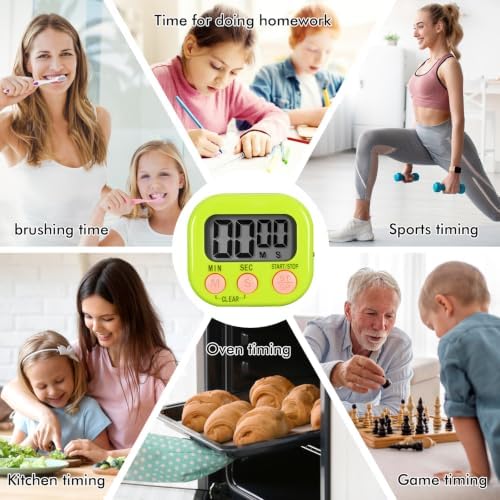 12 Pack Digital Timer for Kids Classroom,Kitchen Timers for Cooking