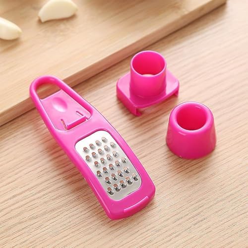 Angel's Peel Lounge Multipurpose Garlic Mincer and Garlic Crusher - Easy Squeeze Clean Garlic Press, Dishwasher Safe Sturdy Tool Compact and Portable Design for Extracts More Paste Per Clove - Pink