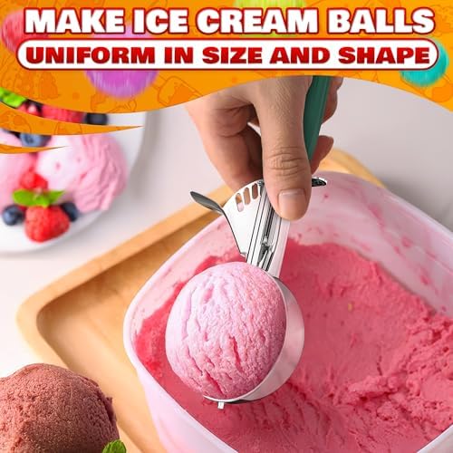 2.67 Oz Ice Cream Scoop with Trigger, #12 Stainless Cookie Scooper