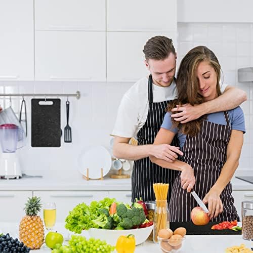 6 Pcs Plastic Cutting Boards Bar Granite Color Cutting Board with Easy Grip Handle Dishwasher for Food Fruits Vegetables Home(Small) (Pack of 2)