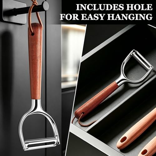 Vegetable Peeler, Stainless Steel Serrated Blade for Kitchen