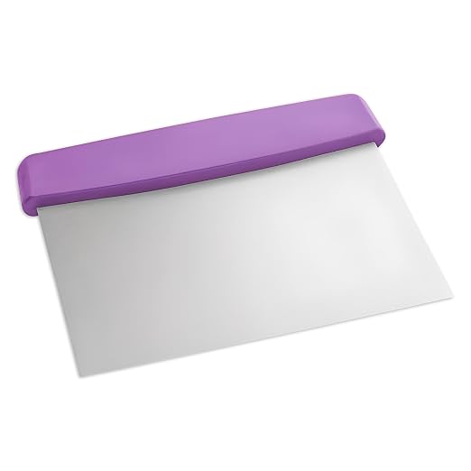 OCS Parts 6-Pack 6" Stainless Steel Dough Cutter and Bench Scraper | Purple Handle | Cutter for Pizza Dough, Bread, and Pastry Dough | Multipurpose Kitchen Utensil