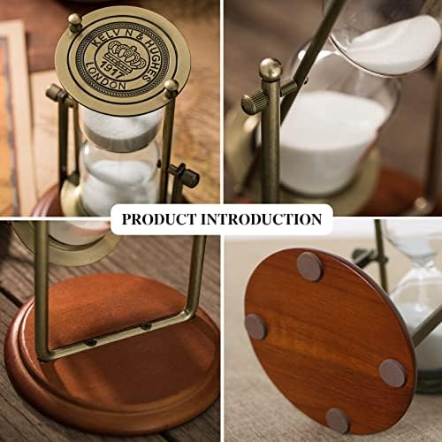 Vintage Hourglass Sand Timer Decor,360° Rotating 15 Min,7.48 inches