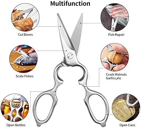 Detachable Kitchen Shears Full-Steel Forged Scissors Mirror-Polished Finish