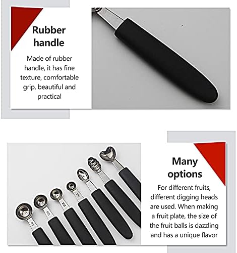 7Pcs Melon Baller Scoop Set, Stainless Steel Ball Spoon, Smooth Round Melon Balls Melon Scoop, Watermelon Cantaloupe Scooper for Watermelon, Ice Cream, Fruits, Sorbet(#1)