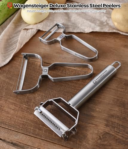 Wagensteiger Stainless Steel Potato Peeler with Extra-Wide Peeling Blade, Great for Large Vegetables (1609)