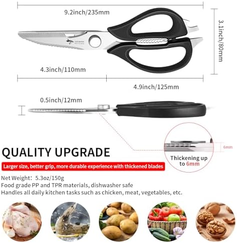 MAD SHARK Kitchen Scissors All Purpose Kitchen Shears Come Apart