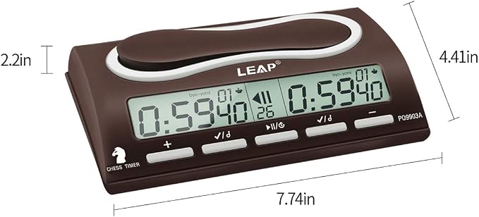 LEAP Chess Clock Digital Chess Timer Professional for Board Games Timer with Alarm Function (Official Store) 9903a