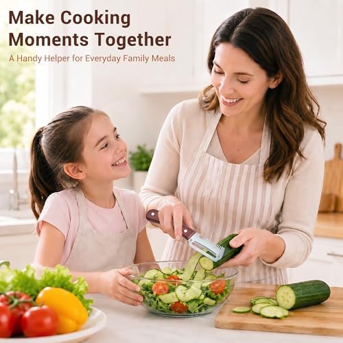 Multifunctional Vegetable Peeler Julienne for Kitchen: Elite and Shredder Gadgets 3-in-1 Stainless Steel Bottle Opener Tool with Wood Handles for Cabbage Carrots Potato Cucumber Veggie(2)