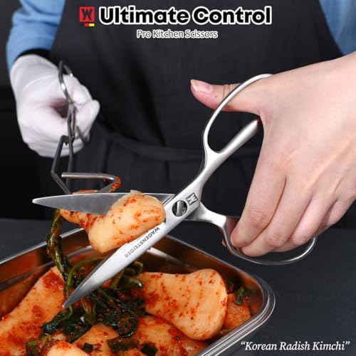 WAGENSTEIGER Kitchen & Outdoor Scissors, SUS403 Stainless Steel Multi-Function Shears with Herb Stripper, Detachable Blades, Ergonomic Handles, Ideal for Meat, Vegetables, Seafood (Food Scissors 1603)
