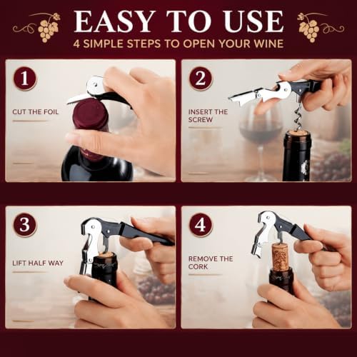 12 Pack Black Wine Key Corkscrew, Stainless Steel Waiter's Opener