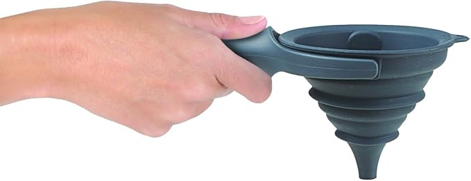 Dexas POP Collapsible Silicone Funnel, 4.5 inch diameter, Gray