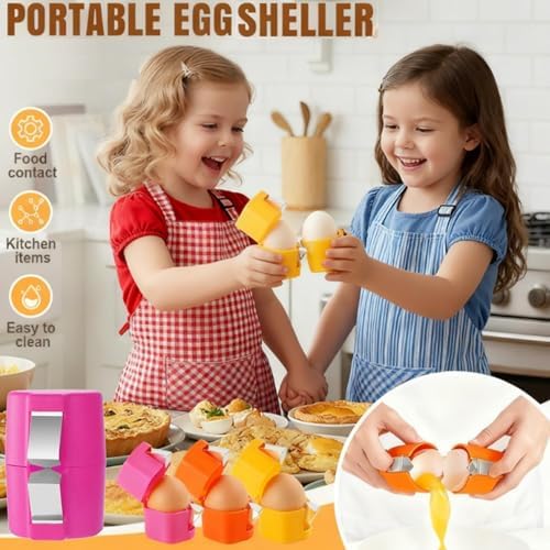 Egg Shell Opener, 2026 Upgrade Egg Shell Separator for Raw Eggs Gadgets Cracker Tool, Stainless Steel Eggs Cutter Eggs Cracker Tool Multifunctional Egg Cutter for Home Kitchen (Orange, 1 pack)
