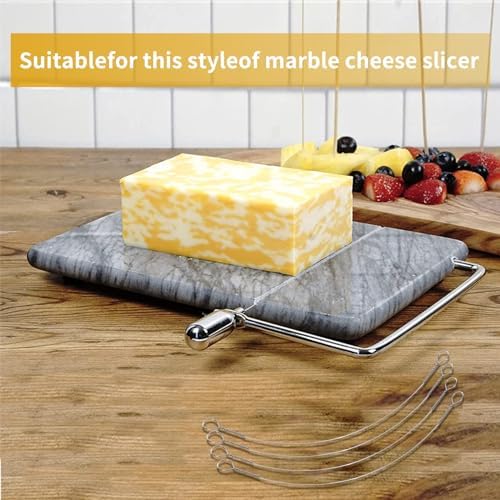 6 Pcs Cheese Slicer Wire Replacement For Marble Cheese Slicer Board,Cheese Cutter Wire for Block Cheeses Butter Cutting,Silver, 5.7 inches long(6 Pcs)