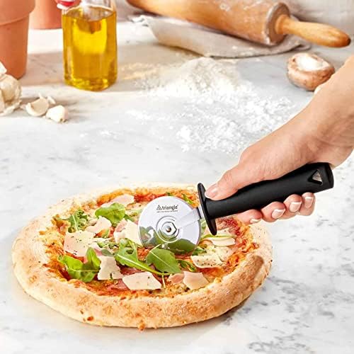 triangle Pizza Cutter - 3 in. (7.6 cm) - Stainless Steel Wheel Blade for Cutting Pizza & Pasta Dough - GreenGrip Handle - Made in Germany