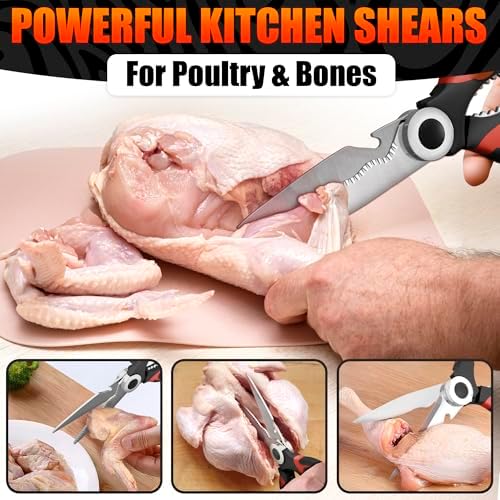 2 Pcs Kitchen Scissors All Purpose Heavy Duty, 5-in-1