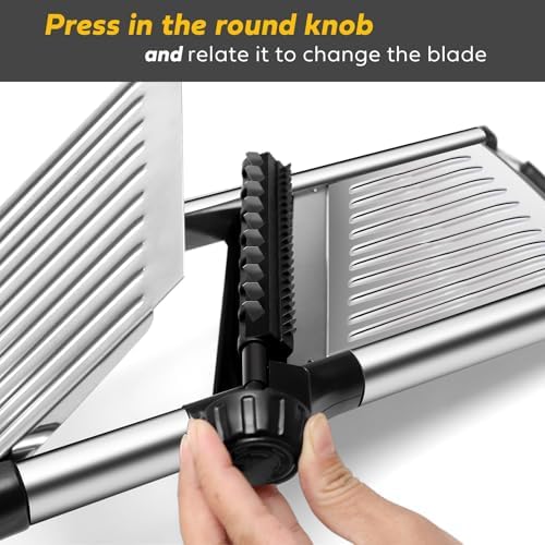 Mandoline Slicer for Kitchen, Stainless Steel adjustable Mandoline slicer