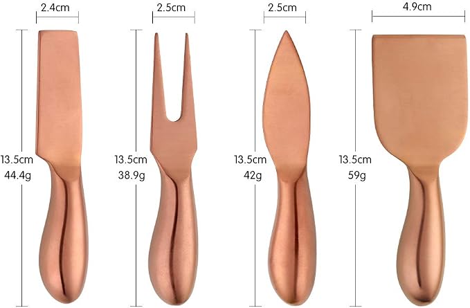 Cheese Knife Set,Stainless Steel Cheese Tool,Ergonomic Design&Easy To Use, for Birthday/Parties/Wedding/Bridal Shower/Housewarming and Anniversary (rose gold*case)