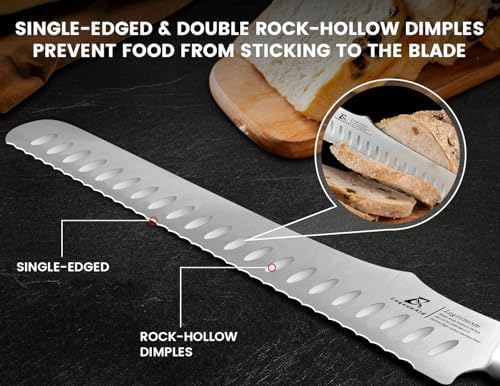 CoquusAid Paring Knife Set 2PCS Fruit & Vegetable+Bread Knife for Homemade Bread