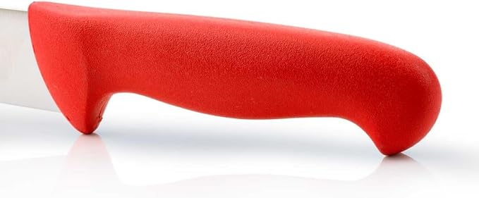Arcos Range Butcher Knife 7 inch Nitrum Stainless Steel. Steak Knife. Polypropylene Red Handle. Color Identification System for Prolonged and Heavy Use. Series 2900. Color Red.