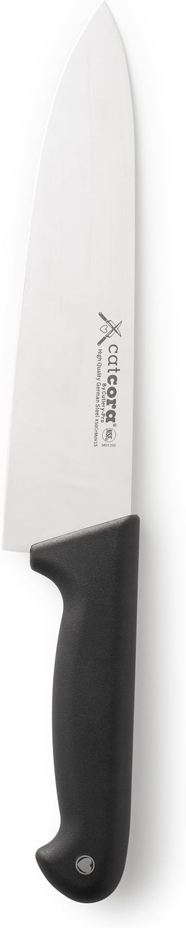 CAT CORA Chef Knife, Professional 8-Inch German Steel Blade For Produce, Meat, Herb Cutting, Ergonomic Soft-Grip Handle, NSF-Certified Kitchen Knife