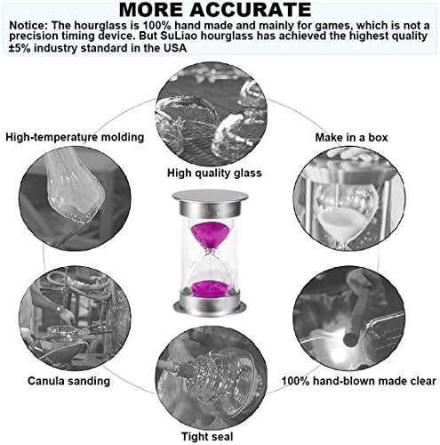 SuLiao Large 30 Sec Sand Timer, Colorful Unbreakable Hourglass, Plastic Purple Sand Watch for Kids Games & Classroom