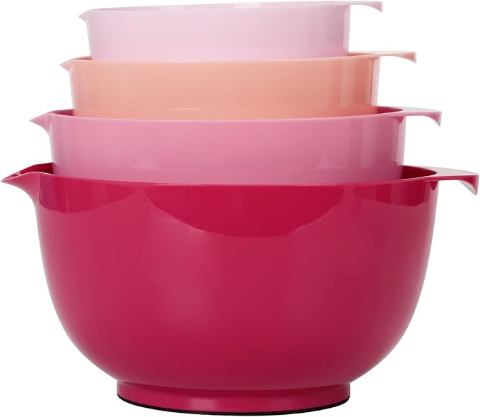 BoxedHome Classic Mixing Bowls Set of 4 | BPA Free Plastic, Microwave Safe