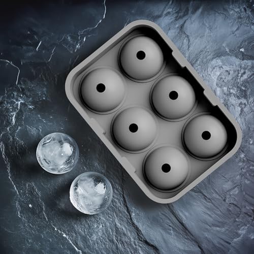 Silicone Ice Cube Trays with Lids, Large 2 Inch Cubes & Spheres Set