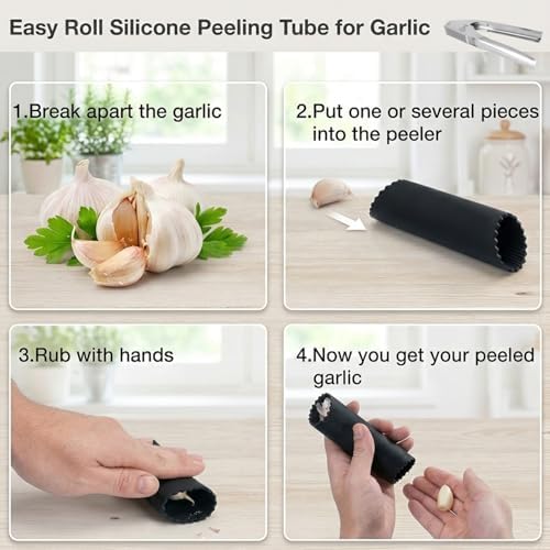 Zen MD 304 Stainless Steel Garlic Press, Heavy Duty Mincer & Crusher Tool, No Peeling Needed, Large Capacity Garlic Press and Masher, Easy Squeeze Presser, Rustproof Dishwasher Safe Kitchen Gadget
