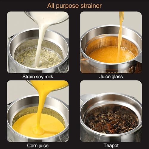 50oz Glass Oil Strainer Container with Fine Mesh Strainer (1.5L)