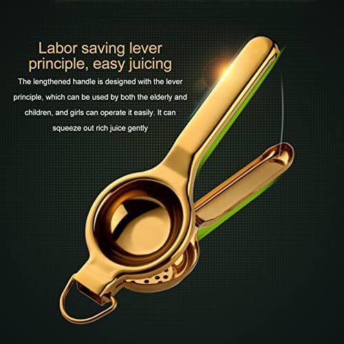 Stainless Steel Labor Saving Gold Citrus Squeezer Manual Fruit Juicer Manual Lime Orange Citrus Juicer Lemon Squeezer (gold)