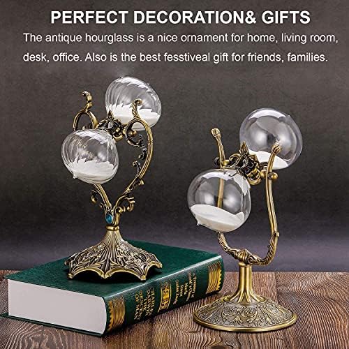 Hourglass Clock Sand Timer, Love Style Metal Hour Glass 30 Minute for Decor
