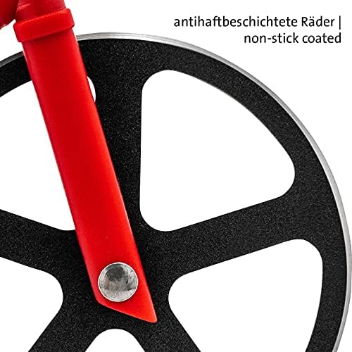 Westmark Fuentez 13292260 Pizza Cutter in Bicycle Look with Stand Stainless Steel/Plastic Black/Red