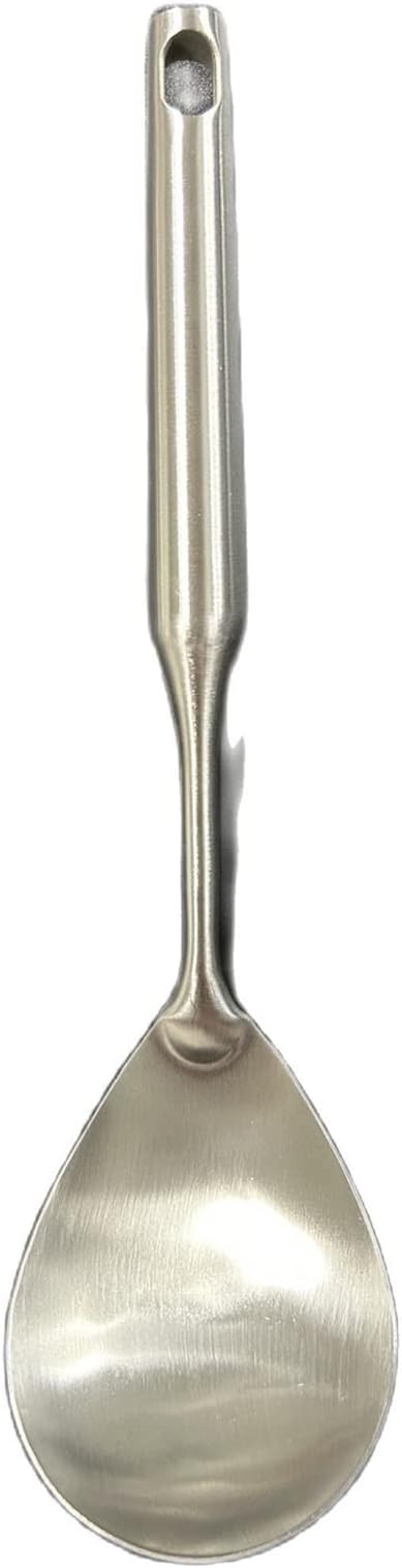 Rice Scooper Spoon Stainless Steel Paddle Serving Spatula Ladle Cooking Utensil for Restaurant and Home Kitchen Heat Proof Handle Durable 11.6 Inches